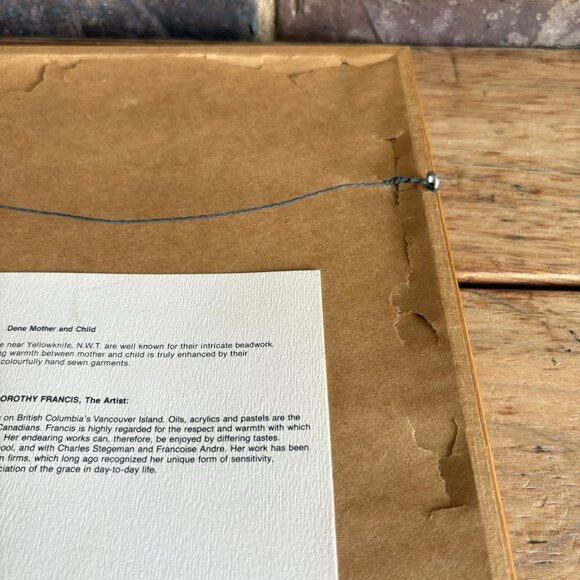 VTG Dorothy Francis Framed Lithograph Print Dane Mother and Child Inuit Alaskan - Picture 14 of 16